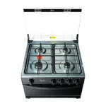 Gazinière 4 feux avec couvercle en verre Midea - 60X60 - Four à gaz - Économie de 35% de four - 24TMG4G081-B – Image 2