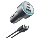 Chargeur de voiture compact avec câble type-c Anker 335 Car Charger - 67W - 2 ports Type-C et 1 port USB - B2736H11