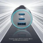 Chargeur de voiture compact avec câble type-c Anker 335 Car Charger - 67W - 2 ports Type-C et 1 port USB - B2736H11 – Image 2