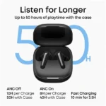Écouteur sans fil Soundcore R60i NC -10h d'autonomie et 50h avec l'étui - IP55 - Réduction active du bruit - BT - Noir - D1202H11 – Image 2