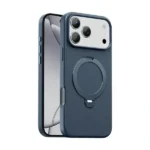 Coque de téléphone avec support pliable pour iPhone 17 Pro Max Green Lion Minster - Étui MagSafe en cuir - Anti traces de doigts - Anti-rayures - GNMSMG17PMBL