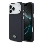 Coque de téléphone Lacoste pour iPhone 17 Pro Max – MagSafe – Étui en cuir enveloppant avec motif petit piqué - Protection des rayures et autres dommages - Navy - LCFCMP17XPLAV – Image 2