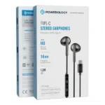 Écouteur filaire stéréo Powerology – Type-C – 1,2m – Qualité sonore HD Haut-parleur audio puissant – Commande de volume intégré – Basse profonde - PWEPHCR17BK – Image 2