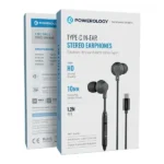 Écouteur filaire stéréo intra-auriculaires Powerology – Type-C – 1,2m – Qualité sonore HD Haut-parleur audio puissant – Commande de volume intégré – Basse profonde - PWEPHCR28BK – Image 2