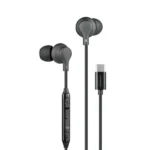 Écouteur filaire stéréo intra-auriculaires Powerology – Type-C – 1,2m – Qualité sonore HD Haut-parleur audio puissant – Commande de volume intégré – Basse profonde - PWEPHCR28BK