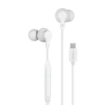 Écouteur filaire stéréo intra-auriculaires Powerology – Type-C – 1,2m – Qualité sonore HD Haut-parleur audio puissant – Commande de volume intégré – Basse profonde - PWEPHCR28WH