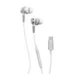 Écouteur filaire Powerology – Type-C – 1,2m – Qualité sonore HD Haut-parleur audio puissant – Commande de volume intégré – Basse profonde - PWTYPECWH