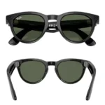 Lunette connectée Ray-Ban Headliner Shiny Black 2e génération - G15 Vert - Monture brillant noir - 32Go - 8h d'autonomie - Wifi - BT - Android et IOS - RW4013