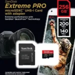Carte mémoire SanDisk Extreme Pro microSDXC UHS-I Card - 256Go - Pour smartphone, caméra d'action ou drone - SDSQXCD-256G-GN6MA