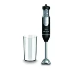 Mixeur à main avec fouet-hachoir Midea - 400W - Capacité du bécher 600ml - Capacité de soufflage du hachoir 500ml - Lame en acier inoxydable - MJ-BH4001W