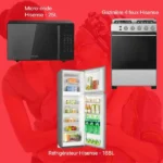 Fête des Mères Pack 4 – Micro-onde 25L Hisense – Gazinière 4 feux Hisense – Réfrigérateur 168L Hisense