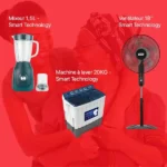 Fête des Mères Pack 6 – Mixeur 1.5L Smart Technology – Ventilateur 18" Smart Technology – Machine à laver 20KG Smart Technology