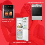 Fête des Mères Pack 7 – Friteuse à Air 6,7L Hisense – Gazinière 4 feux Hisense – Réfrigérateur 240L Hisense