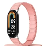 Bracelet de remplacement magnétique pour la montre Xiaomi Mi Band 10 – Compatible avec Xiaomi Mi Band 10, 9 et 8 - Silicone - Rose saumone – Image 2