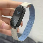 Bracelet de remplacement pour la montre Xiaomi Mi Band 10 – Compatible avec Xiaomi Mi Band 10, 9 et 8 - Silicone - Argent / Bleu poudré – Image 2