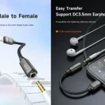 Adaptateur en câble Mcdodo Digital audio – Lightning pour iPhone vers port DC 3.5mm (port écouteur ou port jack) – CA-5010 – Image 2