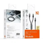 Câble de charge Mcdodo 2en1 – 100W – Type-c vers 1 port type-c et 1 port Lightning pour iPhone  – 1.5m – Indicateur de charge LED intégré – CA-6700 – Image 3