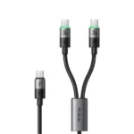 Câble de charge Mcdodo 2en1 - 100W - Type-c vers 2 ports type-c - 1.5m - Indicateur de charge LED intégré - CA-6740