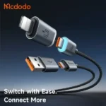 Câble de charge magnétique 4en1 Mcdodo Cab Nexus - 60W - 1.2m - Lightning vers Type-C et USB vers Type-C - Indicateur lumineux - CA-9920 – Image 2
