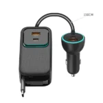 Chargeur de voiture rétractable 6en1 Mcdodo CarGo - 135W - 2 ports Type-C et 2 ports USB - 2 câbles Type-C intégrés - CC-2131