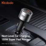Chargeur de voiture Mcdodo Gana – 130W – 2 ports Type-C et 1 port USB intégrés – Indicateur d’état de charge LED - CC-3190 – Image 3