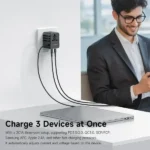 Chargeur détachable Mcdodo Globe Power – 25W – Câble de Type-C – 2 ports Type-C et 1 port USB intégrés sur le boitier - CP-3260 – Image 2
