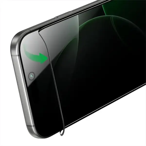 GNDPTPV17ABK 2 Antichoc de téléphone Green Lion Diego Pet Privacy - Pour iPhone 17 Air - Verre incurvé 3D - Anti traces de doigts - Noir - GNDPTPV17ABK – Image 1