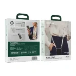 Corde en bandoulière pour téléphone portable Flexi Strap de Green Lion - Longueur réglable - sangles centrales en nylon magnétique - Gris - GNFLXSTRPGY – Image 4