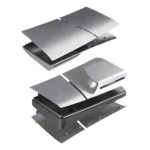 Coque de remplacement pour la PS5 Slim Édition - Façades et plaques arrière - Compatible uniquement avec la PS5 Slim version disque - Argent - GP-529 – Image 2