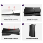Coque de remplacement pour la PS5 Slim Édition - Façades et plaques arrière - Compatible uniquement avec la PS5 Slim version disque - Noir - GP-529 – Image 4