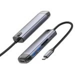 HUB 6en1 Mcdodo - Sortie Type-C - 1 port Type-C pour charge - 2 ports USB - 1 port micro SD - 1 port TF - 1 port HDMI - HU-7740