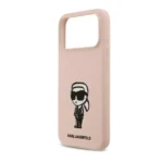 Coque de téléphone avec design Karl Sketch Karl Lagerfeld - Pour iPhone 17 Pro Max – Compatible MagSafe – Silicone - Rose - KLHCP17XSKIGROP