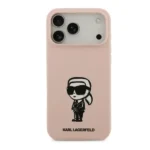 Coque de téléphone avec design Karl Sketch Karl Lagerfeld - Pour iPhone 17 Pro Max – Compatible MagSafe – Silicone - Rose - KLHCP17XSKIGROP – Image 2