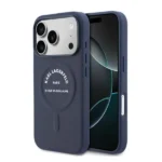 Coque pour iPhone 17 Pro Karl Lagerfeld avec boutons à logo RSG – Compatible MagSafe en polyuréthane - Bleu marine - KLOHMP17LPSKRSGEB – Image 3