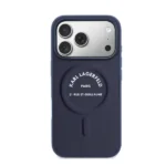 Coque pour iPhone 17 Pro Karl Lagerfeld avec boutons à logo RSG – Compatible MagSafe en polyuréthane - Bleu marine - KLOHMP17LPSKRSGEB – Image 2
