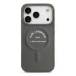 Coque de téléphone avec boutons à logo RSG Karl Lagerfeld – Pour iPhone 17 Pro – Compatible MagSafe en polyuréthane – Vert - KLOHMP17LPSKRSGEG – Image 2