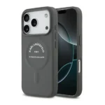 Coque de téléphone avec boutons à logo RSG Karl Lagerfeld – Pour iPhone 17 Pro – Compatible MagSafe en polyuréthane – Vert - KLOHMP17LPSKRSGEG – Image 3