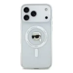 Coque de téléphone avec tête de Karl Lagerfeld – Pour iPhone 17 Pro Max – Compatible MagSafe – Transparent - KLOHMP17XHLSKIH – Image 2
