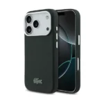 Coque de téléphone avec logo crocodile Lacoste – Pour iPhone 17 Pro – Compatible MagSafe – Petit Piqué – Cuir - Vert - LCFCMP17LPLAE – Image 3