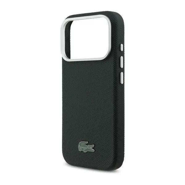 LCFCMP17LPLAE 3 Coque de téléphone avec logo crocodile Lacoste – Pour iPhone 17 Pro – Compatible MagSafe – Petit Piqué – Cuir - Vert - LCFCMP17LPLAE – Image 1