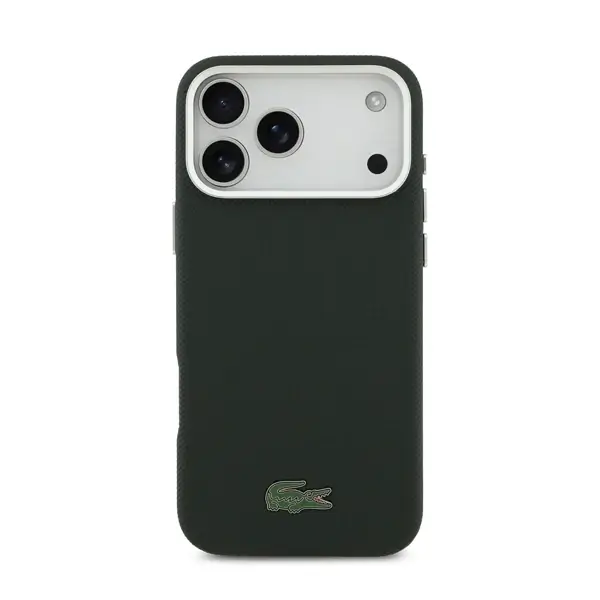 LCFCMP17XPLAE 2 Coque de téléphone avec logo crocodile Lacoste – Pour iPhone 17 Pro Max – Compatible MagSafe en polyuréthane – Petit Piqué – Vert – LCFCMP17XPLAE – Image 1