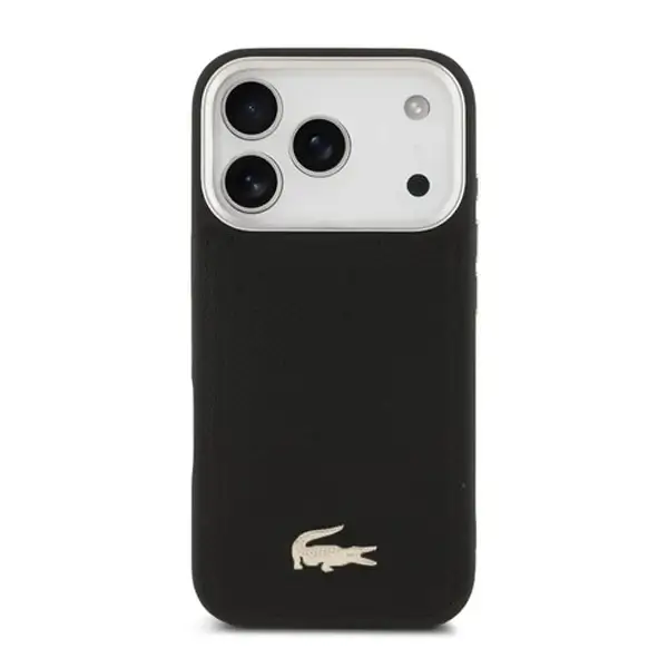 LCHMP17LPCEAK 2 Coque de téléphone avec logo crocodile Lacoste – Pour iPhone 17 Pro – Compatible MagSafe – Similicuir – Noir - LCHMP17LPCEAK – Image 1