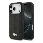 Coque de téléphone avec logo crocodile Nomogramme Gold Lacoste – Pour iPhone 17 Pro – Compatible MagSafe – Cuir – Noir – LCHMP17LPNOK – Image 3