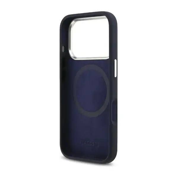 LCHMP17LSLAV 3 Coque de téléphone avec logo crocodile Lacoste – Pour iPhone 17 Pro – Compatible MagSafe – Silicone – Bleu marine - LCHMP17LSLAV – Image 1