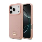 Coque de téléphone avec logo crocodile Lacoste – Pour iPhone 17 Pro Max – Compatible MagSafe – Silicone – Rose - LCHMP17XPBLP – Image 3