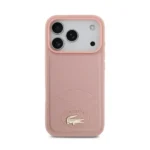 Coque de téléphone avec logo crocodile Lacoste – Pour iPhone 17 Pro Max – Compatible MagSafe – Silicone – Rose - LCHMP17XPBLP – Image 2