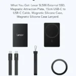 Disque Dur Externe SSD 1To magnétique pour Smartphone Lexar - Gen 2x2 - Type-C - USB 3.0 - 2000MB/S - SL500 – Image 2