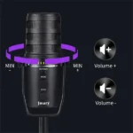 Microphone filaire avec câble USB JMARY – Réduction de bruit - Fonction de sourdine - Monitoring sans latence - Rotatif à 360 degrés sans latence - MC-PW12 – Image 3