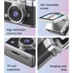 Mini caméra à écran rabattable - Vidéo résolution  1080P -  Capteur d'image CCD -  Écran HD IPS de 1,47" - LK-027 - Vert – Image 3