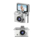 Mini caméra à écran rabattable - Vidéo résolution  1080P -  Capteur d'image CCD -  Écran HD IPS de 1,47" - LK-027 - Blanc